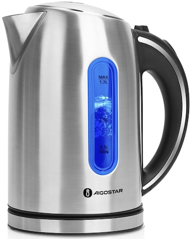 Aigostar Electric Kettle, 1.7L Electric Tea Kettle with LED Illumination, Hot Water Kettle Electric for Tea and Hot Water, Fast Boiling Kettle with Auto-Shutoff &amp; Boil-Dry Protection, BPA Free