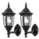 EMART Outdoor Porch Sconce LED Exterior Wall Light Fixtures, Special Handling Anti-Corrosion Plastic Material, Waterproof Security Lamp for Garage, Front Door, House - 2 Pack, Black (Bulb Included)