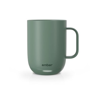 Ember Temperature Control 14oz Smart Mug 2, App-Controlled and Rechargeable Heated Coffee Cup Warmer with Intelligent LED Display, Sage Green.