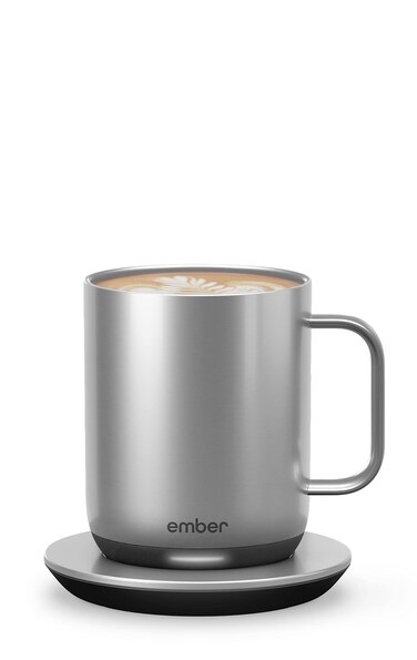 Ember Temperature Control Smart Mug 2, 10 Oz, App-Controlled Heated Coffee Mug with 80 Min Battery Life and Improved Design, Stainless Steel