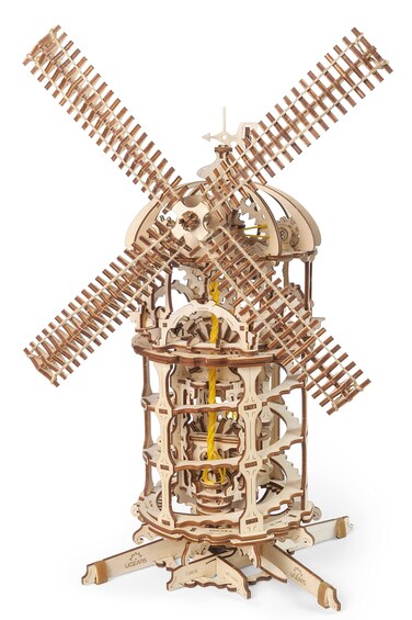 Ugears 3D Puzzles for Adults Tower Windmill Mechanical Models Wooden Puzzle Brain Teaser Model Kits for Adults DIY Puzzle Learning Models Eco Friendly Woodcraft Building Set (Tower Windmill)