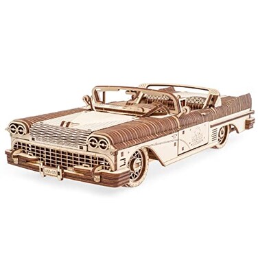 UGEARS Wooden 3D Puzzles for Adults - Dream Cabriolet VM-05 3D Wooden Puzzles for Adults - Mechanical Model Car Kits for Adults - Retro 1950s Inspired DIY Craft Kits for Adults 739 Pcs
