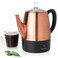 Mixpresso Electric Coffee Percolator Copper Body with Stainless Steel Lids Coffee Maker, Percolator Electric Pot - 4 Cups, Copper Camping Coffee Pot