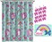 Jay Franco Nickelodeon JoJo Siwa Retro Rainbow 14 Piece Bathroom Set - Includes Shower Curtain, 12 Hooks, &amp; Non-Slip Bath Rug - Easy Care Fabric Features Unicorn (Official Nickelodeon Product)