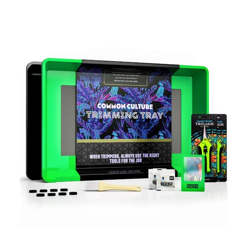 COMMON CULTURE Trim Tray Kit with Trimming Tray 13&quot; x 20&quot;, 150 Micron Pollen Screen, Bottom Harvest Bin, Scissors, Herb Plant Flower Dry Sifter Accessories and Supplies Set