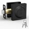 Mega Handles - ROBELL Deadbolt I Entry Deadbolt Lock - Heavy Duty Square Locking Deadbolt for Left or Right-Handed Doors - Interior/Exterior - Matte Black