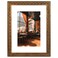 Golden State Art, 12x16 Ornate Bronze Color Frame - White Mat for 8x12 Photo - Complex Molding Design - Wall Mounting - Portrait/Landscape - Tempered Glass