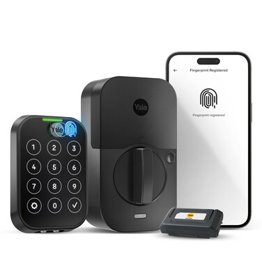 Yale Assure Lock 2 Touch Deadbolt, Black Suede Smart Keyless Entry Door Lock with Wi-Fi Connected Touch Keypad and Fingerprint Scanner, YRD450-F-WF1-BSP