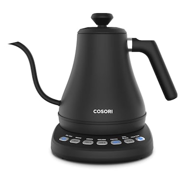 COSORI Electric Gooseneck Kettle with 5 Temperature Control Presets, Pour Over Kettle for Coffee &amp; Tea, Hot Water Boiler, 100% Stainless Steel Inner Lid &amp; Bottom, 1200W/0.8L