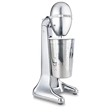 Hamilton Beach DrinkMaster Electric Drink Mixer, Retro Milkshake Maker &amp; Milk Frother, 2 Speeds, Extra-Large 28 oz. Stainless Steel Cup, Classic Chrome
