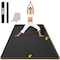 CAMBIVO Large Yoga Mat (6&#39;x 4&#39;), Extra Wide Workout Mat for Men and Women, 1/3 &amp;1/4 Thick Exercise Fitness TPE Mat for Home Gym, Yoga, Pilates, Workout (Black),6mm