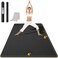 CAMBIVO Large Yoga Mat (6'x 4'), Extra Wide Workout Mat for Men and Women, 1/3 &amp;1/4 Thick Exercise Fitness TPE Mat for Home Gym, Yoga, Pilates, Workout (Black),6mm