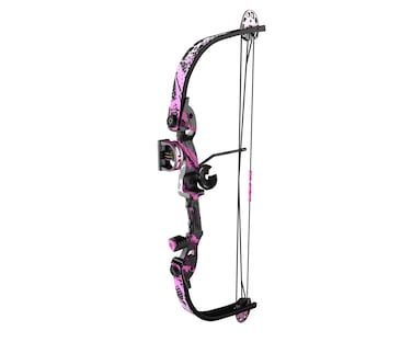 BARNETT Tomcat Youth Compound Bow, Right-Handed Bow for Young Archers 8+, 17-22lb Draw Weight, 18-22in Draw Length, with 3 Pin Fiber Optic Sight, 2 Arrows, Attached Quiver, MO Bottomland