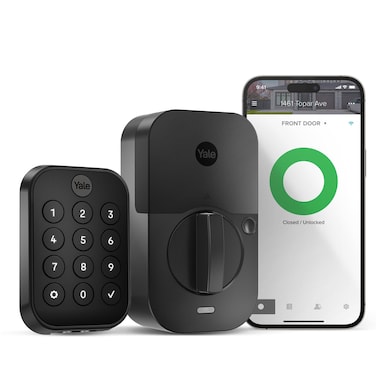Yale Security Lock 2 Deadbolt, Black Smart Keyless Entry Door Lock with Wi-Fi Connected Touch Keypad and Smart Lock, YRD430-WF1-BSP