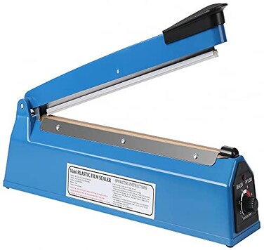 Impulse Heat Sealer Machine Manual Bags, 12 Inch, for Sealing Plastic/PE PP Bags with Extra Replace Element Grip