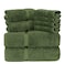 Towel Bazaar Premium Cotton Super Soft and Absorbent Turkish Towels (8-Piece Towel Set, Moss Green)