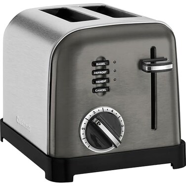 Cuisinart CPT-160BKS 2-Slice Metal Classic Toaster, Stainless Steel/Black