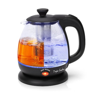 Taylor Swoden Electric Kettle with Tea Infuser, 1L Small Electric Tea Kettle with Keep Warm, LED Light Hot Water Boiler &amp; Heater for Coffee &amp; Tea, Auto Shut-Off &amp; Boil Dry Protection, BPA Free, Black