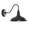 GOALPLUS 14in Outdoor Gooseneck Light Fixture for Porch, Large Exterior Barn Light with Wall Mount, Black Industrial Lighting Fixture for Farmhouse Garage Patio
