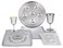 Passover Seder Complete Set Hammered Vienna Collection - Includes Seder Plate, Matzah Tray, Elijah Cup with Saucer, Kiddush Cup, Square Matzo Cover &amp; Afikoman Bag Passover decorations By Zion Judaica