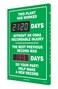 Accuform SCK120 Digi-Day Electronic Scoreboard, "THIS PLANT HAS WORKED _ DAYS W/O AN OSHA RECORDABLE INJURY - THE BEST PREVIOUS RECORD WAS _ DAYS - DO YOUR PART! HELP MAKE A NEW RECORD