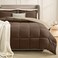 Homelike Moment California King Comforter Set Brown, Lightweight Reversible Cal King Comforter Set Soft Down Alternative Bedding Sets All Season 3 Pcs Bed Set with 2 Shams Brown/Beige
