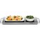 Chefman Long Electric Warming Plate Heating Element, Prep Food for Parties, Stainless Steel Frame &amp; Tempered Glass Surface, Buffet at Home, for Trays &amp; Dishes, Cool-Touch Handles, Black