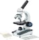 AmScope M150 Series Portable Student Monocular Compound Microscope - 40X-1000X Magnification - Features LED Light &amp; 25 Prepared Slides - Has Coarse &amp; Fine Focus
