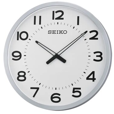 Seiko 20 Inch Ultra-Modern Silver-Tone Framed Wall Clock