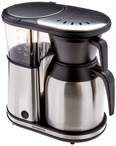 -Bonavita 8 Cup Coffee Maker, One-Touch Pour Over Brewing with Thermal Carafe, SCA Certified, Stainless Steel (BV1900TS)