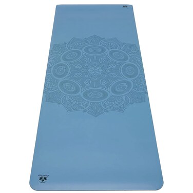 Clever Yoga Liquid Balance Mandala Thick Yoga Mat - Pro Exercise Yoga Mat with Non-Slip Surface for Home Gym, Earth-Friendly &amp; Recyclable Pilates and Workout Pad Women &amp; Men, 4.5 mm, Gray