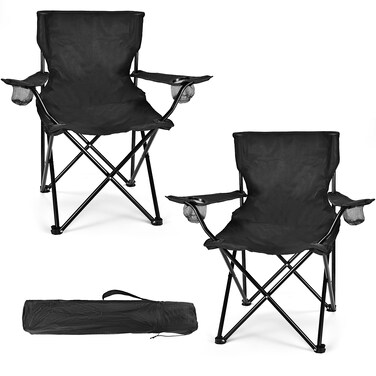 WEIDIORME 2 Pcs Camping Chairs - Lightweight and Supportive Chairs for Teens and Lightweight Individuals - Compact, Durable, and Portable - Ideal for Camping, Hiking, Beach, and Picnics - Carry Bag