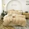 MorroMorn 5 PCS Shaggy Duvet Cover Bedding Set - Fluffy Comforter Cover Long Faux Fur Luxury Ultra Soft Cozy (Khaki, King/California King)