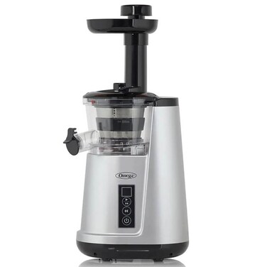 Omega JC3000SV13 Vertical Masticating Juicer, 65 RPM Compact Cold Press Juicer Machine, 150 W, Silver