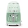Smeg 50's Retro Style Aesthetic Drip Coffee Machine with 10 Cup Glass Carafe, Auto Start Feature, Keep Warm Plate, and Two Coffee Strength Settings (Pastel Green)