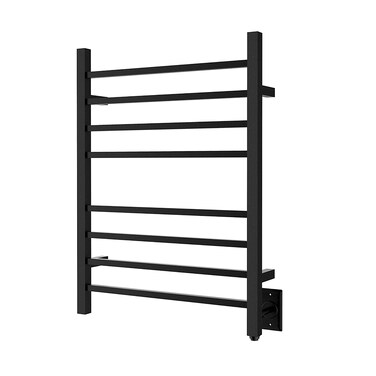 HEATGENE Towel Warmer, Heated Towel Warmer Rack, Wall-Mounted Hardwired/Plug-in Electric Towel Warmers for Bathroom, Hot Towel Rails - Matte Black