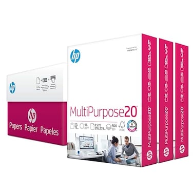 HP Printer Paper   8.5 x 11 Paper   MultiPurpose 20 lb   3 Ream Case - 1500 Sheets   96 Bright   Made in USA - FSC Certified   112530C