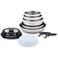 T-fal Ingenio Expertise Stainless Steel Cookware Set 13 Piece, Induction, Stackable Cookware, Pots and Pans Set, RV, Camping, Kitchen Fry Pans, Dishwasher Safe, Detachable/ Removable Handle, Silver