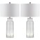 SAFAVIEH Lighting Collection Glass Bottle Clear 30-inch Bedroom Living Room Home Office Desk Nightstand Table Lamp Set of 2 (LED Bulbs Included)