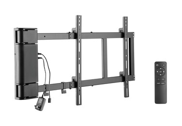 ynVISION.DESIGN Motorized Swing Out Wall Mount Bracket for 32" - 75" TV with Remote Control   Swivels Up to 90 Degrees   Compatible w/Samsung, LG, or Universal Remote (Pack of 1)