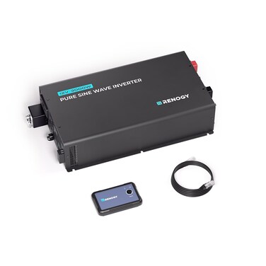 Renogy 3000W 12V Pro Pure Sine Wave Inverter 12V DC to 110V 120V AC Built-in Bluetooth, Ecosleep Mode, with 16.4FT Remote Controller, Dual AC Output, One DIY AC Terminal, 6000W Peak Power, Truck, RV