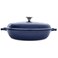 T-fal Cast Iron Enameled Casserole Dish 3.5 Quart Induction Oven Broiler Safe 500F Pots and Pans, Cookware Blue