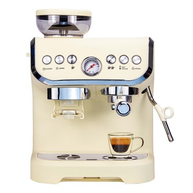 MIROX Espresso Machine 15 Bar, Coffee Maker With Milk Frother Steam Wand, Built-In Bean Grinder, Combo Cappuccino Machine with 70oz Removable Water Tank (ABS high-strength plastic shell)