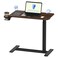 FLEXISPOT Adjustable Overbed Bedside Table with Wheels Pneumatic Mobile Standing Desk Laptop Desk Rolling Computer Cart Movable Table Hospital Home Use(27.6" W x 15.7" D, Mahogany Table)
