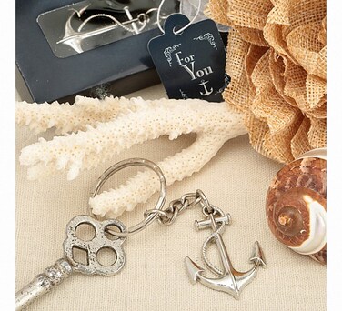 Ocean Themed Anchor Key Chain Favor