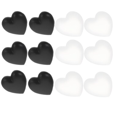 AB Max Glasses Ear Grips - Black and White Heart Shape Eyeglasses Rings Silicone Holder Anti-Slip Hooks Safety Eyewear Retainer for Sunglasses Myopia or Presbyopia Glasses 6 Pairs