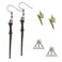 Harry Potter Lightning Scar Deathly Hallows and Harry Potter Wand 3 Pack Jewelry Earrings Set