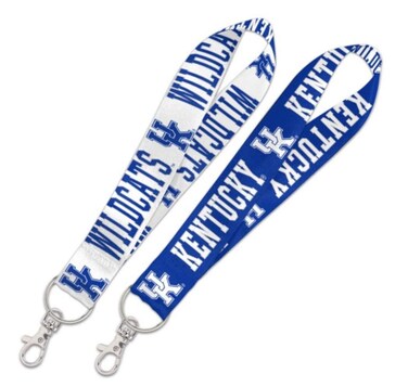 NCAA University Kentucky Wildcats 1" Inch Lanyard Key Strap, Metal Ring