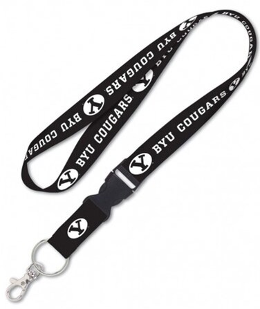 WinCraft Brigham Young Cougars BYU Premium Lanyard Key Chain Blackout Edition 23 inches Long, 1 inch Wide