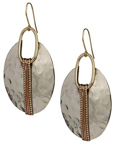 SPUNKYsoul Boho Oval or Round Ethnic Hammered Earring for Women